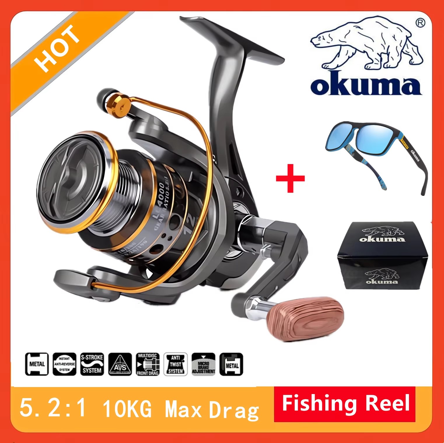 Daiwa Reel Fuego - Okuma High Speed 5.2:1 Kołowrotek spinningowy